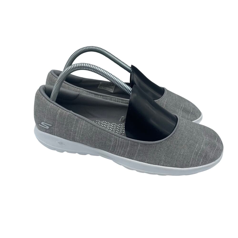 Skechers Susie Go Walk Lite Gray Comfort Shoes Ballet Flats Womens 9